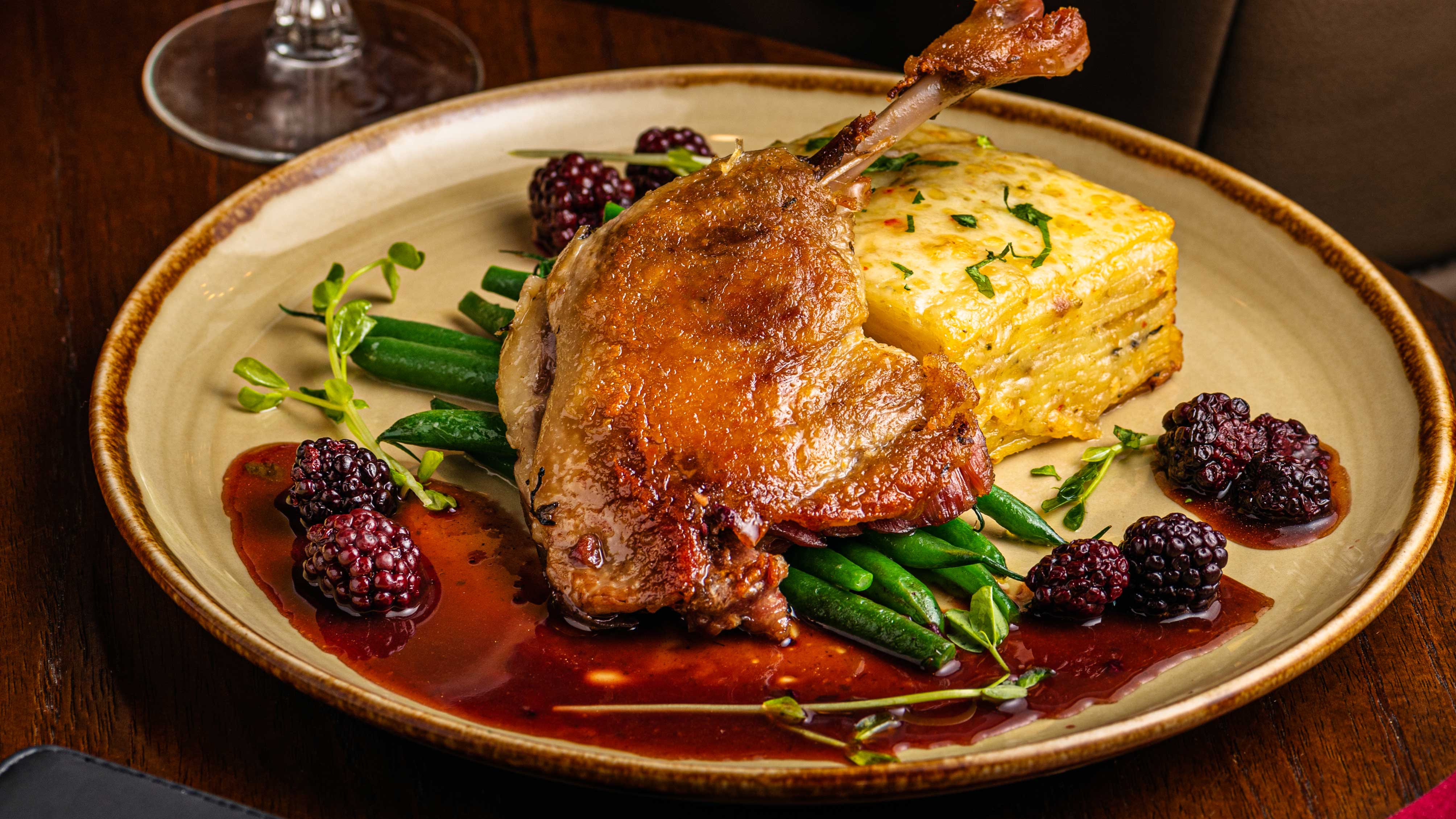 Duck Confit with Blackberry Sauce
