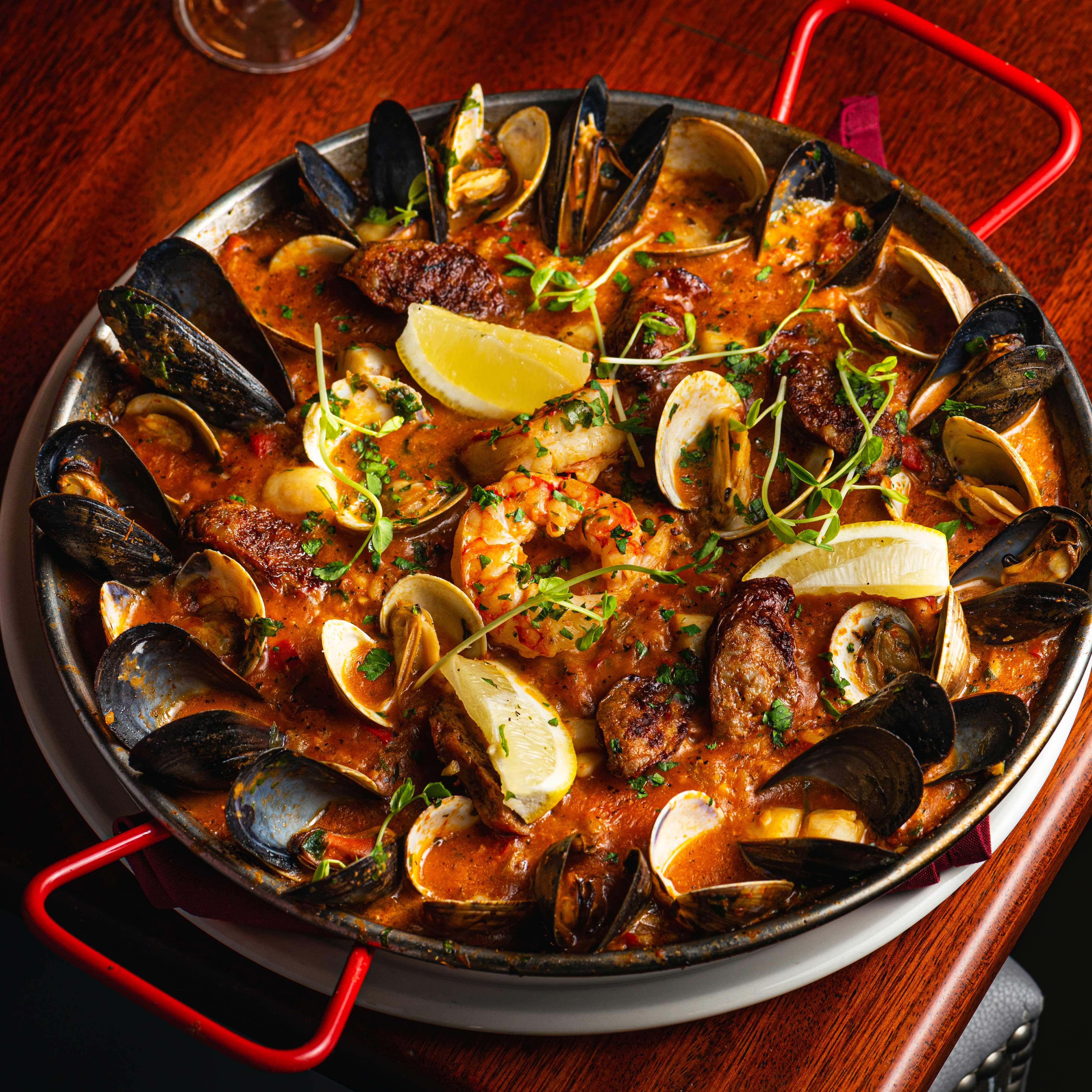 Seafood Paella Overhead